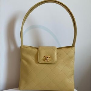 Chanel butter yellow shoulder bag